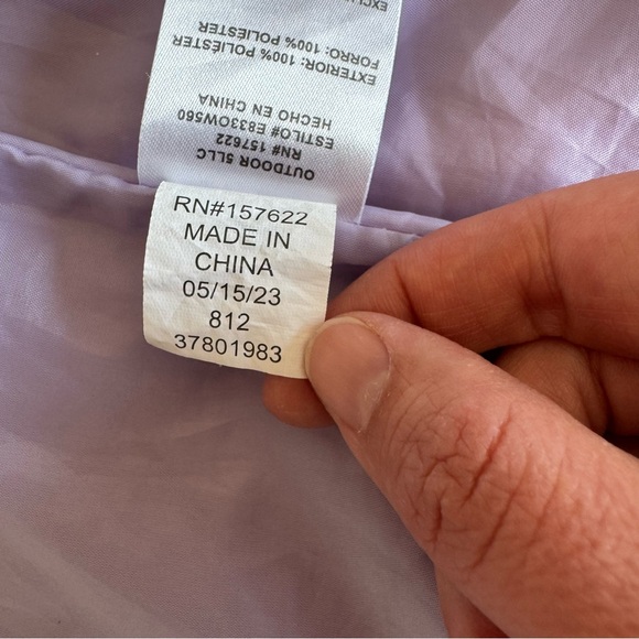 Purple Eddie Bauer Youth Girl’s Hooded Jacket Size Medium 10/12 Double Zip - Picture 7 of 8